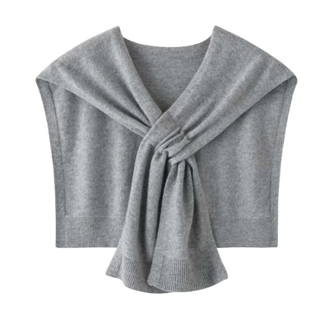 women's cashmere cape scarf in grey