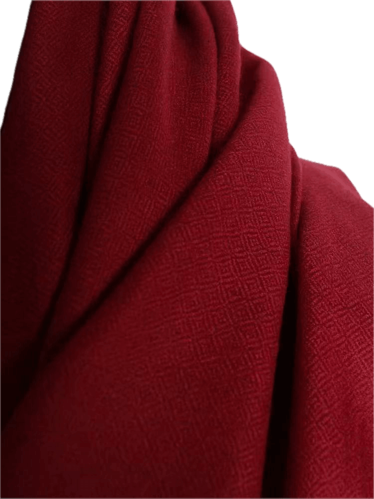 Women's wine-red pure cashmere shawl wrap for travelling