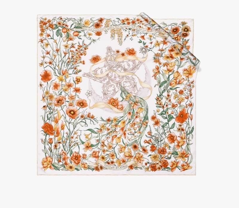Luxury Floral Silk Scarf for Women – Skin-Friendly and Soft