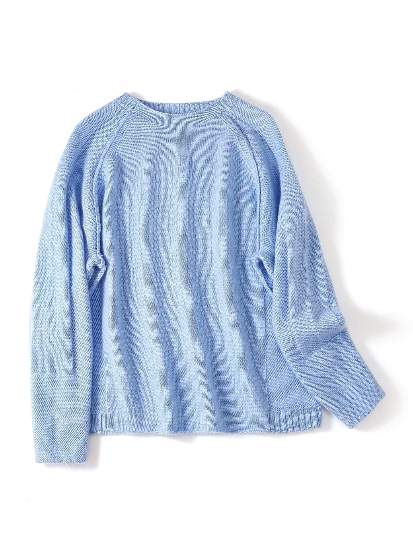 Luxurious 100% Cashmere Crewneck Sweater for Women in sky blue