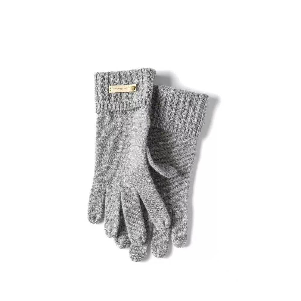 light grey women cashmere gloves elegant winter accessory