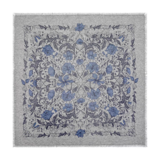 Women’s luxury cashmere printed square scarf in gray