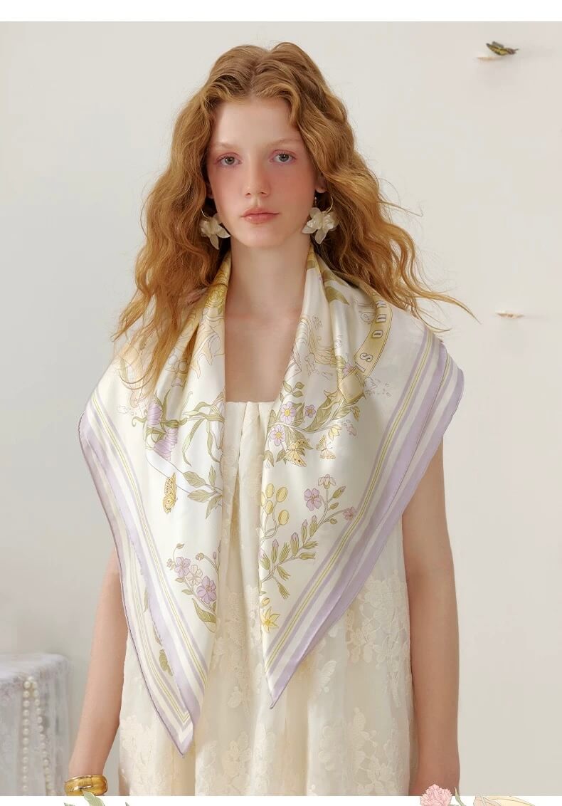 Hand-Rolled Edge Detail – Pure Silk Scarf