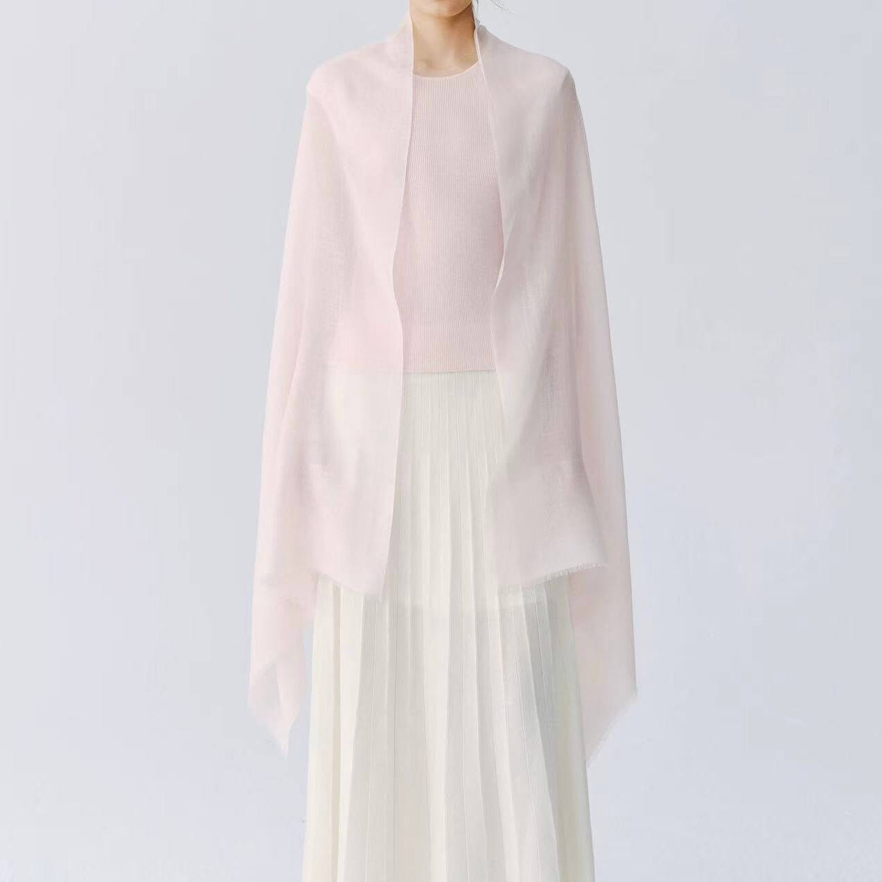 woven cashmere wrap with sequins shimmer in sunlight