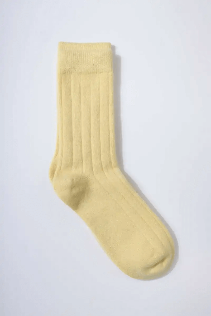 cashmere socks for ladies in yellow