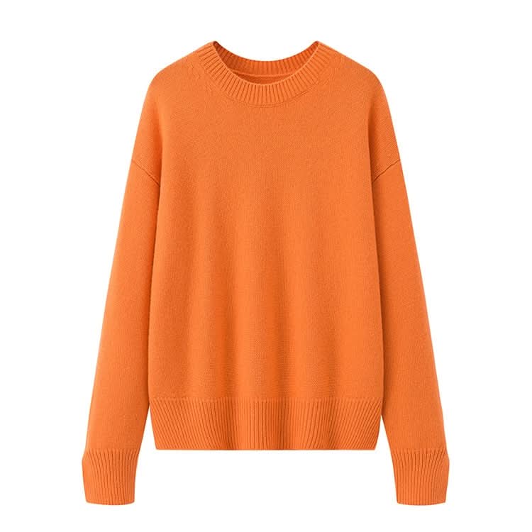 orange cashmere crew neck sweaters