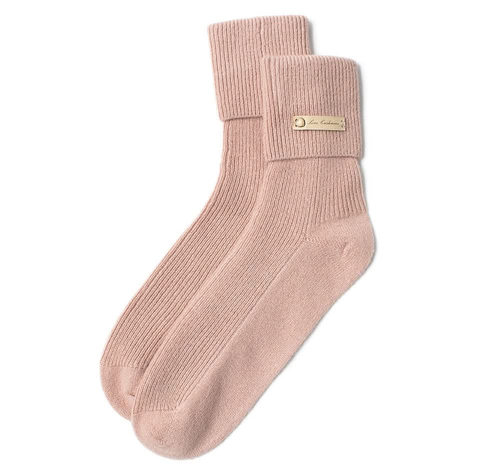 cashmere ribbed bed socks