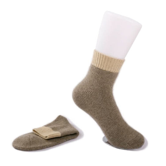 Luxurious 100% Cashmere Socks for Women in camel